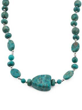 ELEMENTS Sterling Silver And Turquoise Comp Beaded Necklace